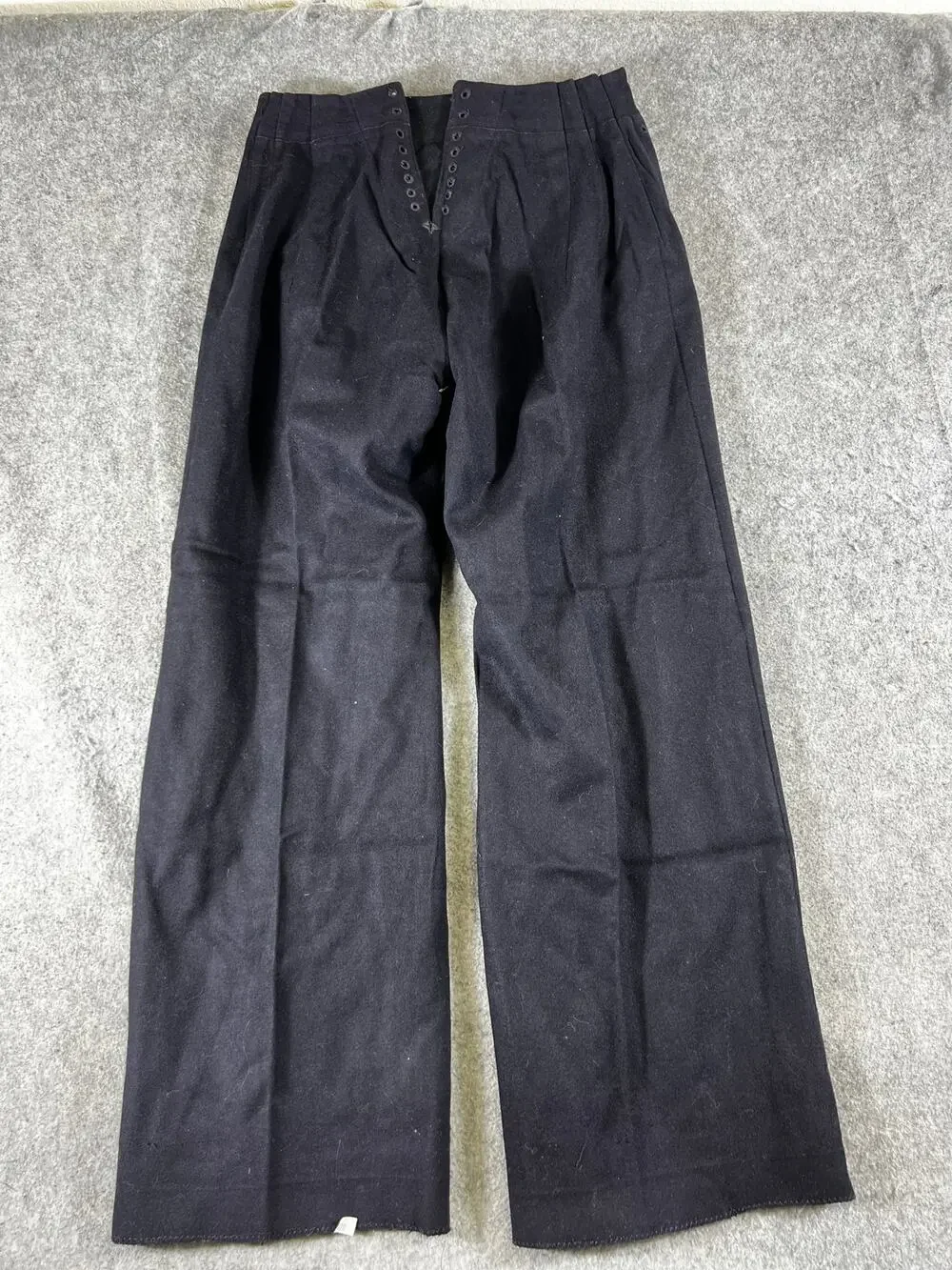 VTG 40s US Navy Sailor Pants Mens 28 Black High Rise Wide Leg Military Workwear